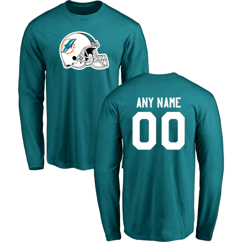 Men Miami Dolphins Design-Your-Own Long Sleeve Custom NFL T-Shirt->->Sports Accessory